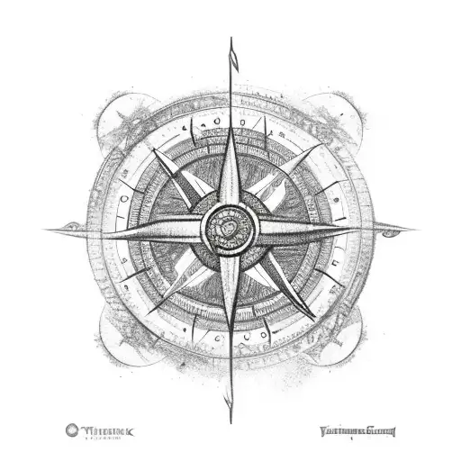 Black Viking Compass Sketch With Red Blood As Background