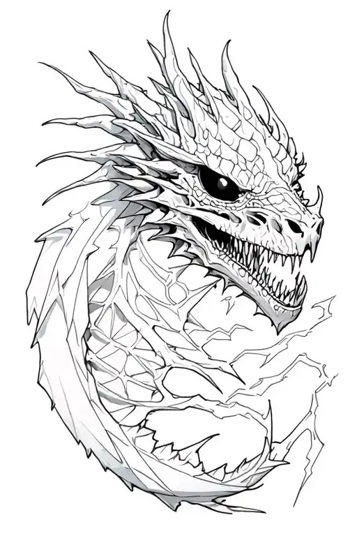 Dragon Skeleton Black Eyes Skyrim Lightning Bolts