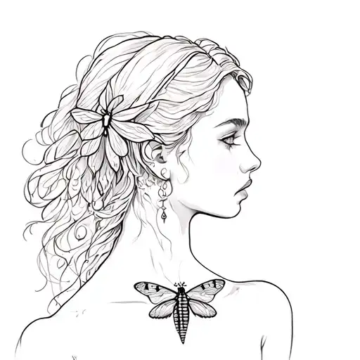 About 5 Moths Small On The Upper Collarbone Near Shoulder On Woman