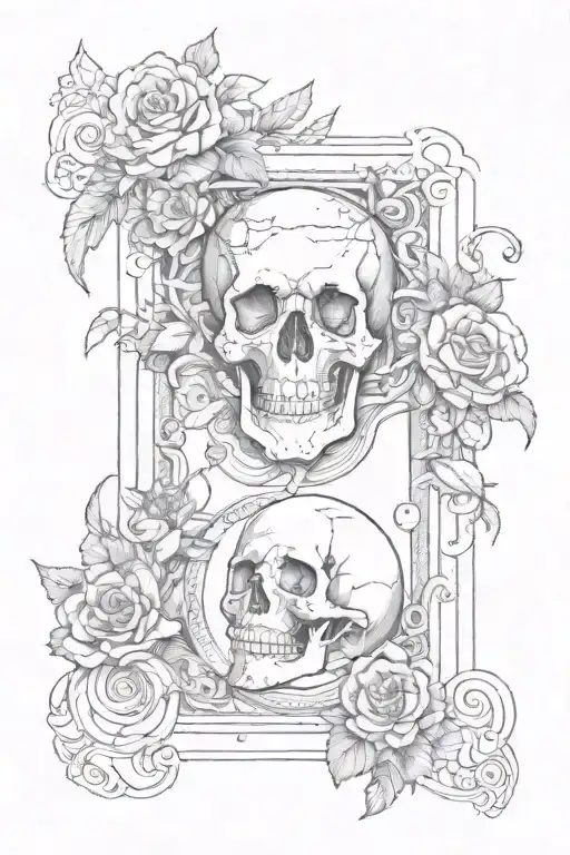 Tarote Card With Memento Mori Memento Vivere