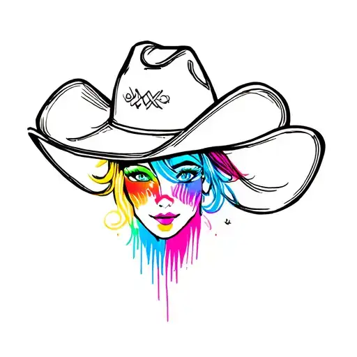 Cowboy Hat With Transgender Colours