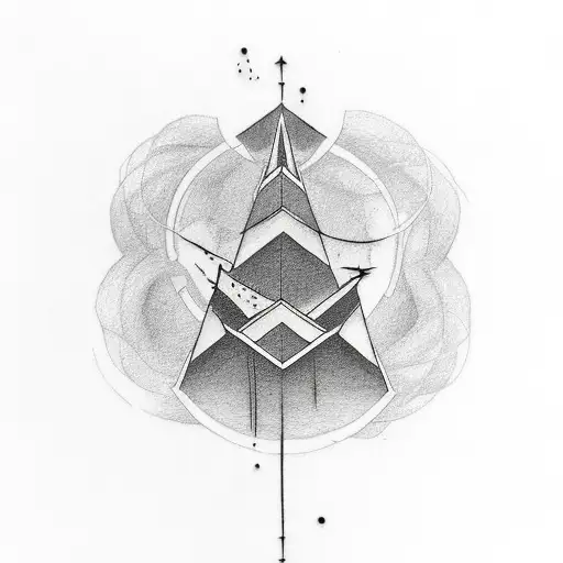 Simple Black Tattoo With The Meaning Of Power And Peace