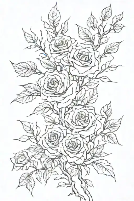 Branches With A Few Roses And Some Dark Mist Behind It