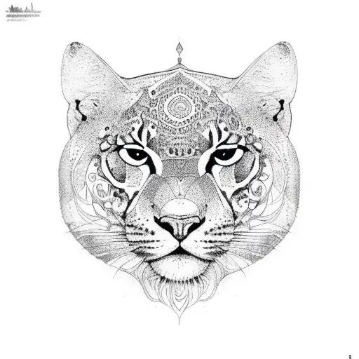 Big Cat With Mandala Sleeve