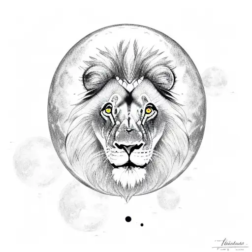 A Lion Looks At The Moon And 3 Stars