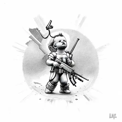 Baby Cupid With An Ak-47