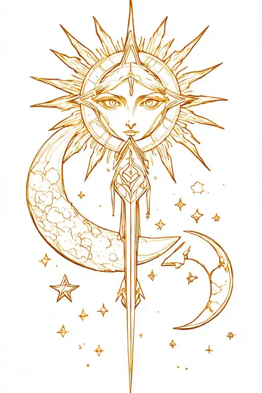 Lord Of The Rings Evenstar With Sun And Moon And Stars