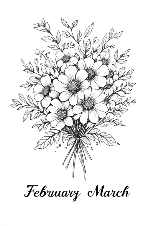 February And March Birth Flower Bouquet