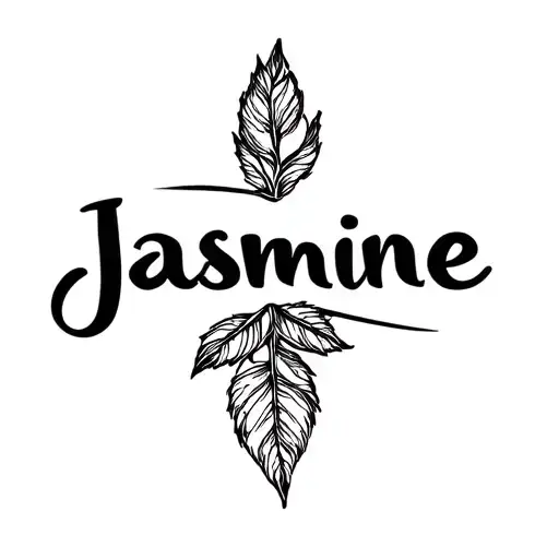 Small Male Tattoo With The Name Jasmine Leaf Wrapped