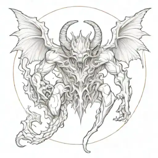 A Paradoxical Design Of A Demon And God Merging Into One Being