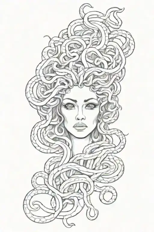 Medusa With An Afro Made Of Snakes