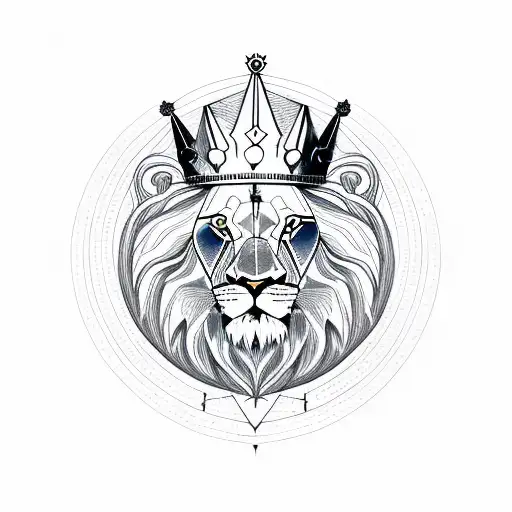 Lion With A Crown Holding Earth