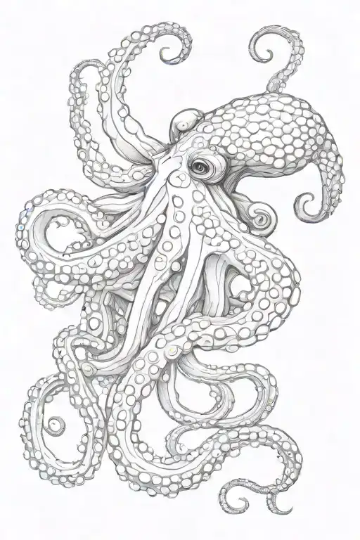 Octopus Stretching Tentacles