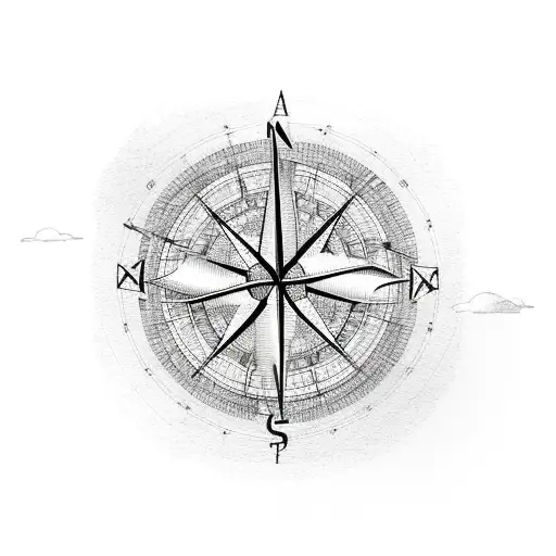 Plane Tree With River Side In Compass