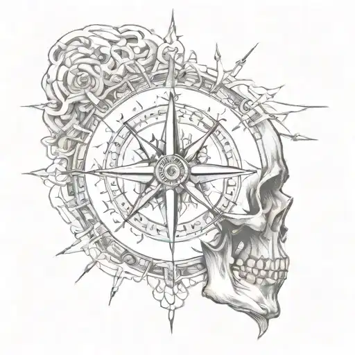 Compass Inside Skull