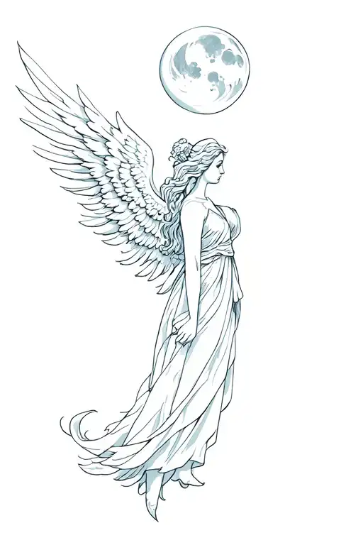 Angel And Moon