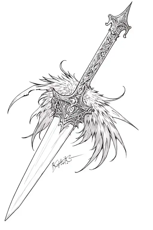 Sephiroth's Wing Wrapped Cloud's Buster Sword