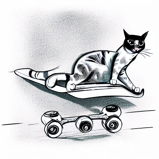 Cat On A Skateboard