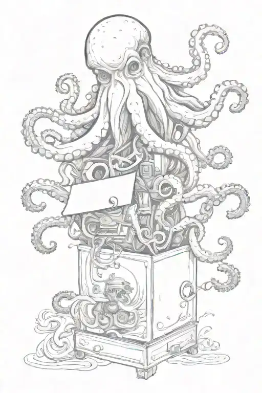 Octopus Climbing Out Of Jack In The Box