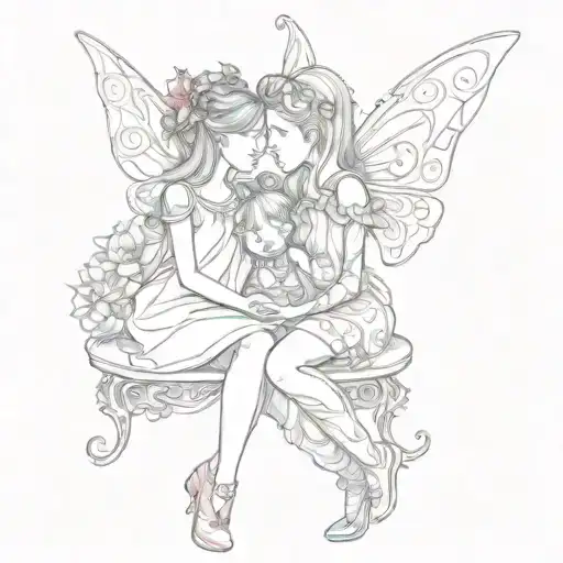 A Whimsical And Colorful Mother And Daughter Fairy Tale Scene