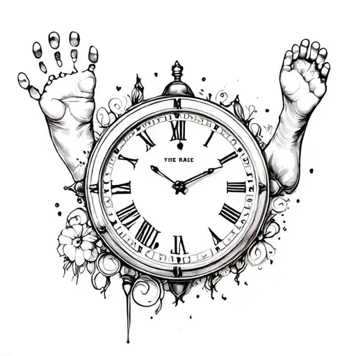 Arla-rae With Clock And Foot Print Surrounded