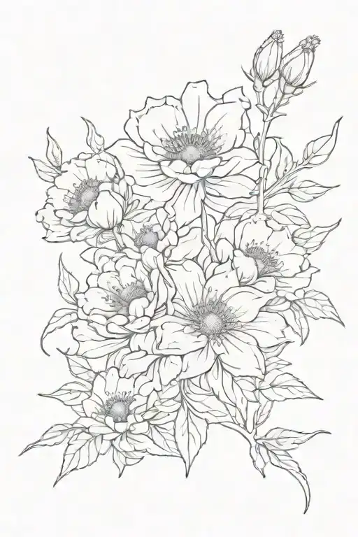 3 Generation Birth Flowers