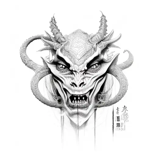 Beautiful Female Demon Head