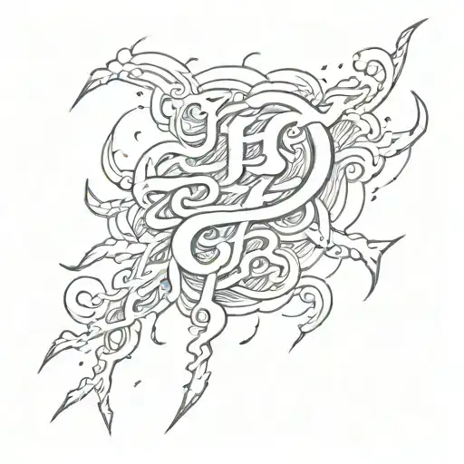 An Abstract Design Of The Word 'Storm' Intertwined With Lightning Bolts And Tornadoes