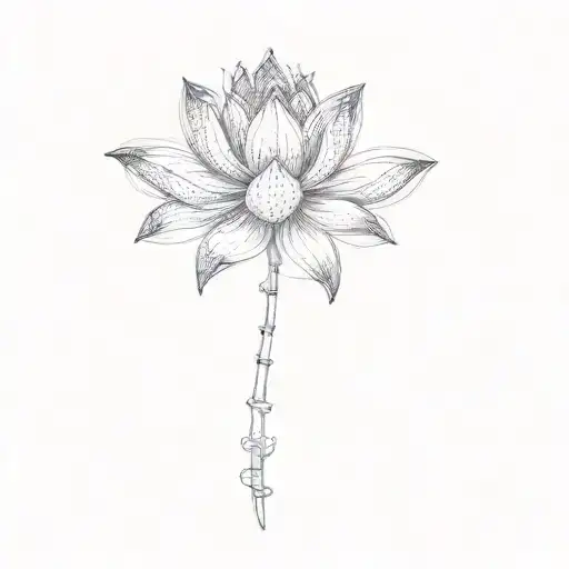 A Lotus Flower Intertwined Symbolizing Strength Family Spirituality