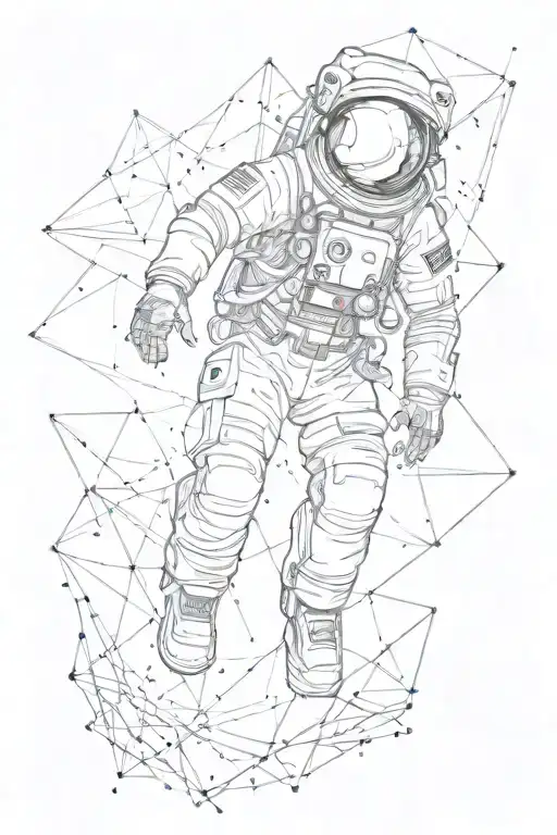 Astronaut Exploding Into Triangles