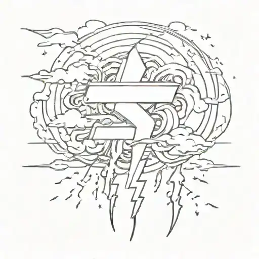 A Design Of The Word 'Storm' Intertwined With Lightning Bolts And Tornadoes
