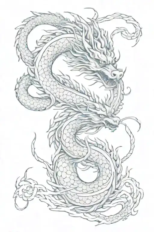 Japanese Dragon Entwined