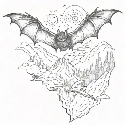 Mountains And Bat