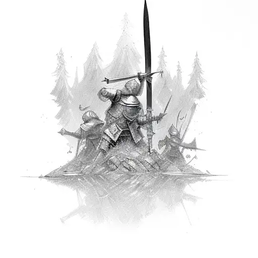 A Stickman Equip Sword And Shield