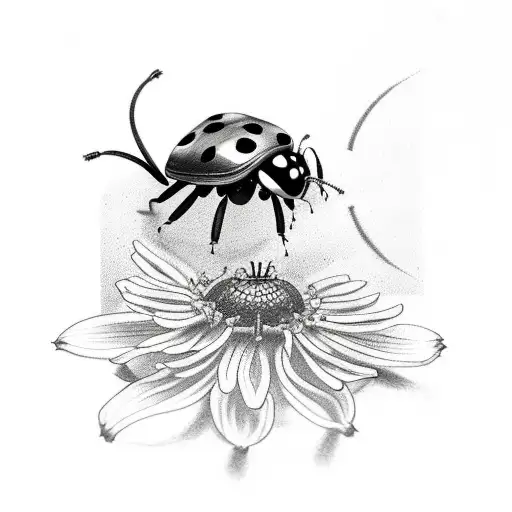2 Ladybirds On A Vine Tattoo On The Left Knee On The Left Side