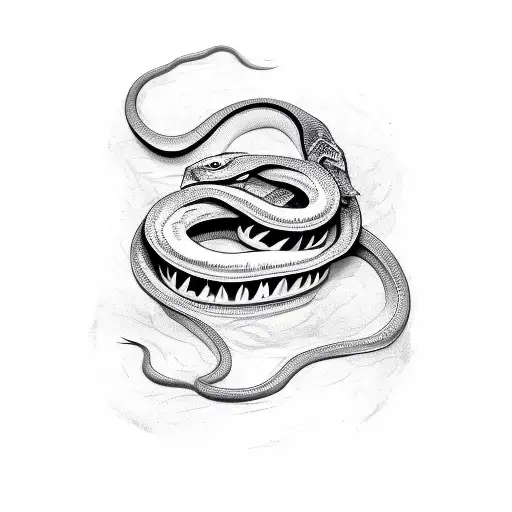 Snake That Resembles The Death Eater Mark From Harry Potter Wrap Around Arm