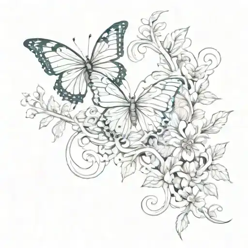 The Name Eva With A Butterfly And Vine Wrapping