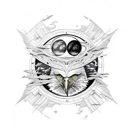 Eagle Eyes With Moon Phases Claws