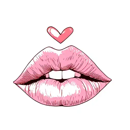 Lips Kiss And Love Flow