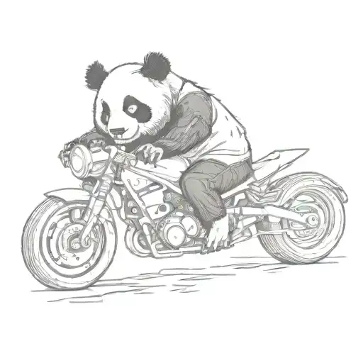 A Sleeping Panda Doing A Daring Stunt On A Motorcycle