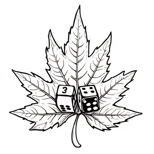 Luck Leaf With Dice And Coin