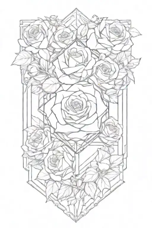 Tesseract With Roses Around It