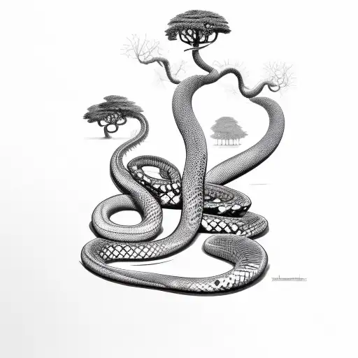 Cocunut Tree And Python