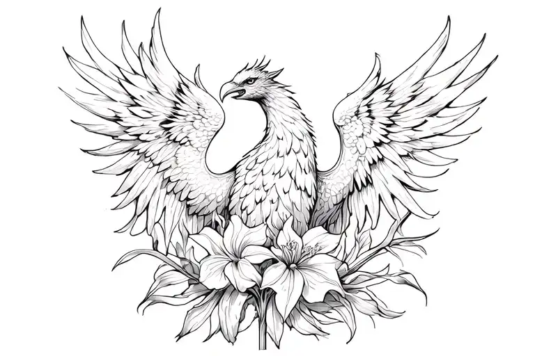 Phoenix Rising From Gladiolus Flower