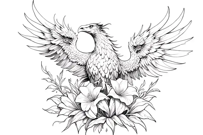 Phoenix Rising From Gladiolus Flower