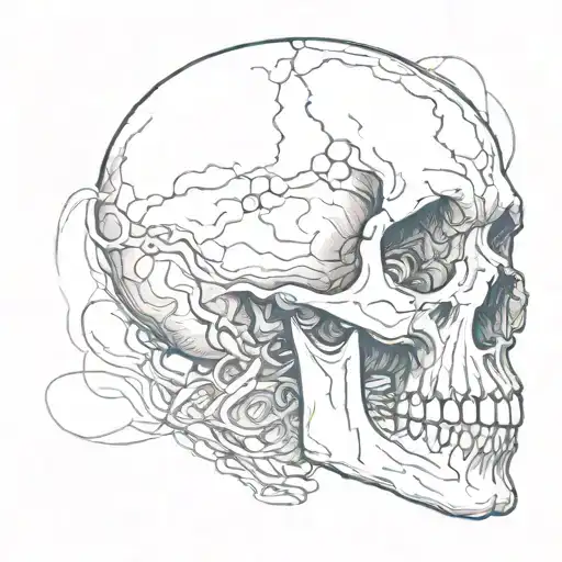 Skull With Open Brain Inside