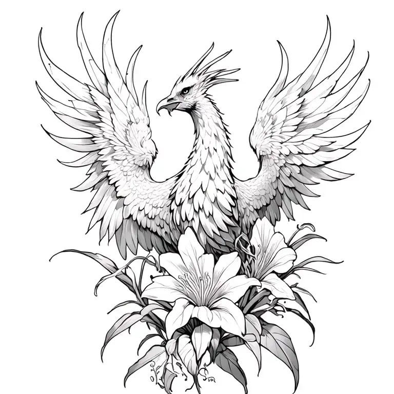 Phoenix Rising From Gladiolus Flower