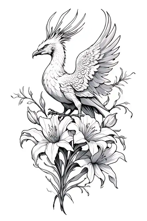 Phoenix Rising From Gladiolus Flower