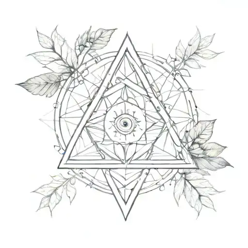 Illuminati Inspired Geometric Pattern With Nature Motifs
