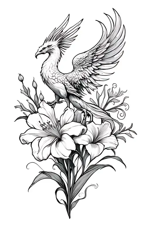 Phoenix Rising From Gladiolus Flower